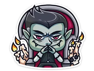 😁 vampiro, dibujos animados, halloween, pegatina, monstruo telegram sticker