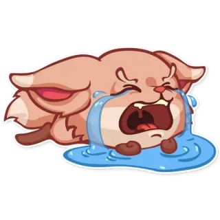 😭 cat, crying, sad, upset, tears, cartoon telegram sticker