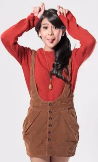 😑 femme, cheveux bruns, pull, robe, fille, jeune telegram sticker