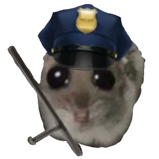 👮 Momonga Japanese dwarf flying squirrel momonga, squirrel, police, cop, baton, funny, meme, animal telegram sticker