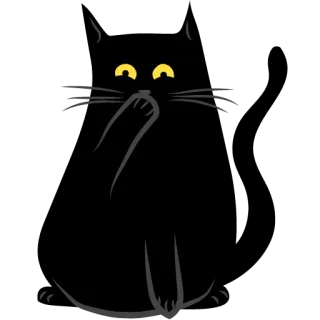 😅 Katze, Mittelfinger, unhöflich, beleidigend, Tier, schwarze Katze, Geste telegram sticker