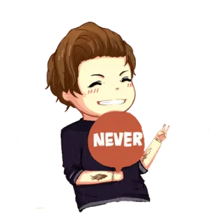 😁 NEVER cartoon, chibi, never, cute, fanart telegram sticker