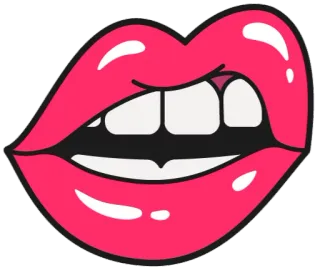 👄 lips, mouth, cartoon, teeth, kiss telegram sticker