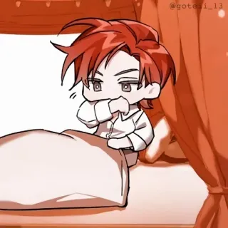 🍷 anime, sonolento, chibi, fofo, manhã telegram sticker
