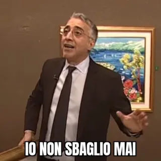 👨‍🏫 IO NON SBAGLIO MAI мем, итальянский, смешной, мужчина, я никогда не ошибаюсь telegram sticker