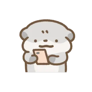 📱 animal, loutre, mignon, dessin animé, téléphone, technologie whatsapp sticker