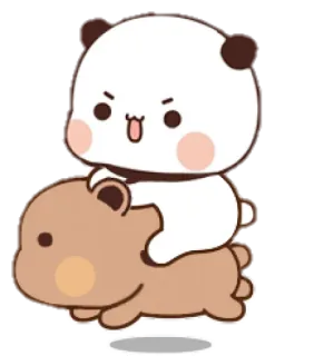 🐻 Panda, Bär, Niedlich, Tier, Cartoon, Sticker, Illustration telegram sticker