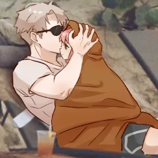 ❤️ Anya Forger Spy x Family Spy x Family, Anya Forger, animé, dessin animé, famille, mignon, adorable, plage telegram sticker