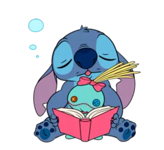 😪 Stitch Cartone animato, Carino, Lettura, Disney, Lilo e Stitch telegram sticker