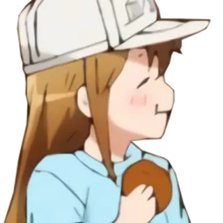 🥖 Anime, Garota, Chapéu, Casual telegram sticker