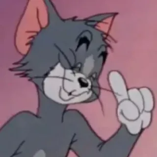 😌 Tom Tom and Jerry Tom, Katze, Cartoon, Stinkefinger, beleidigend, Tom und Jerry telegram sticker