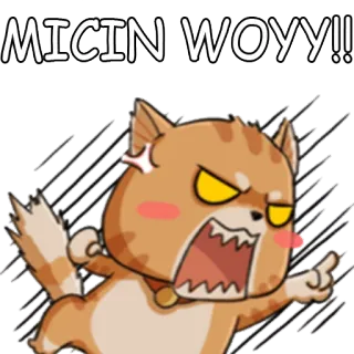 😡 MICIN WOYY!! gato, bravo, desenho animado, fofo, expressão, animal de estimação, animal telegram sticker