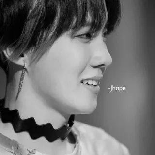 💎 J-Hope -Jhope J-Hope, K-Pop, музыка, знаменитость, портрет, черно-белое telegram sticker