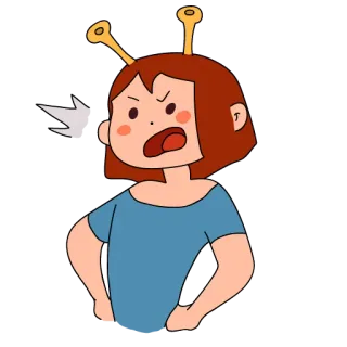 😠 en colère, dessin animé, fille, criant, énervée, contrariée whatsapp sticker