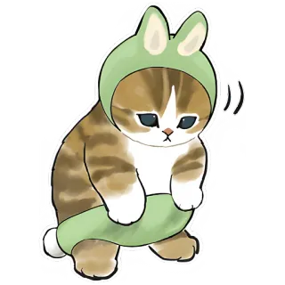 😞 고양이, 새끼 고양이, 토끼, 동물, 귀여운, 애완 동물 telegram sticker