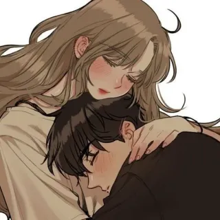 ❤️ カップル, ハグ, 愛, アニメ, ロマンス telegram sticker