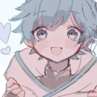 😘 anime, cute, boy, hearts, cartoon, drawing telegram sticker