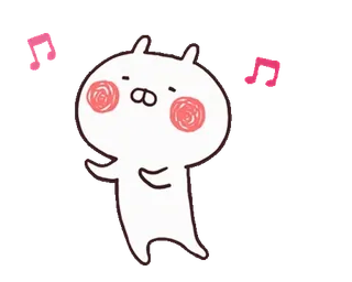 🍡 bunny, cute, music notes, dancing, kawaii, animated telegram sticker