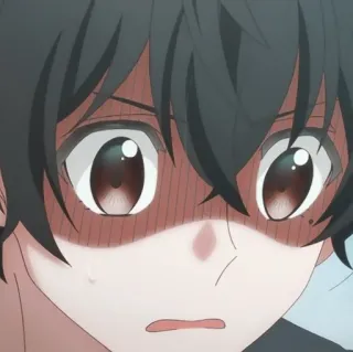 🦍 anime, shocked, boy, cartoon, manga, expression, worried telegram sticker