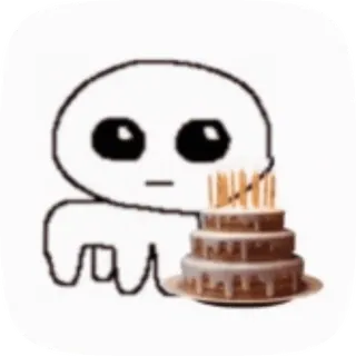 🥳 ciasto, urodziny, świętowanie, deser, kreskówka telegram sticker