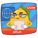 😭 NEWS news, lemon, cartoon, live, television telegram sticker