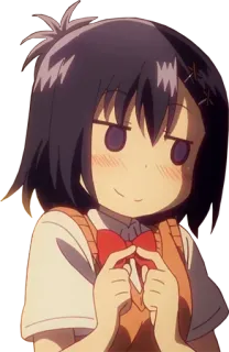 🙄 fille anime, uniforme scolaire, suffisant, mignon, dessin animé telegram sticker