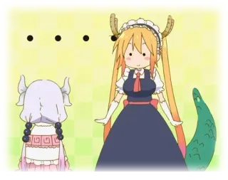 😐 Tohru Miss Kobayashi's Dragon Maid аниме, дракон, горничная, милый, тохру, канна telegram sticker