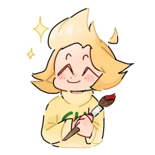 ☺ dibujos animados, artista, pincel, personaje telegram sticker