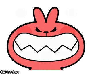 😡 怒り, イライラ, イライラ, うさぎ, 漫画, 表情 telegram sticker