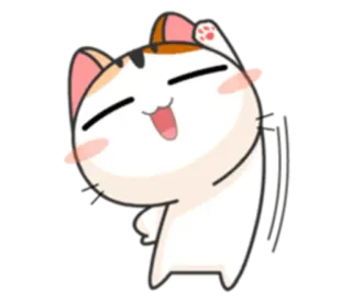🙌 cat, cute, sticker, cartoon, happy, waving telegram sticker