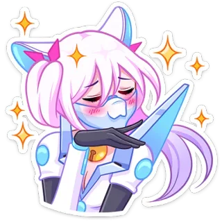 ☺️ Anime, Gato, Robô, Sticker, Kawaii telegram sticker