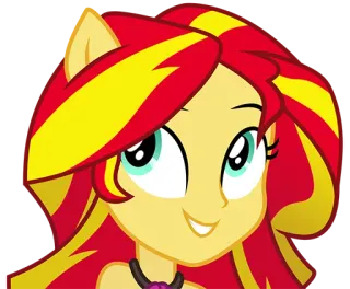 😏 Sunset Shimmer My Little Pony カートゥーン, ポニー, サンセットシマー, エクエストリアン whatsapp sticker