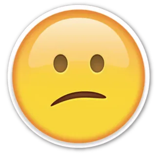 😕 emoji, sad, unhappy, face, yellow, expression, mood telegram sticker