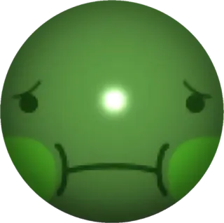 🤩 grün, traurig, gesicht, emoji, cartoon telegram sticker