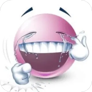 🫥 表情符号, 笑, 哭, 搞笑, 眼泪, 粉色, 笑脸 telegram sticker