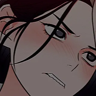 🥴 garota anime, brava, ilustração, desenho animado, retrato telegram sticker