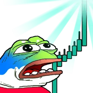 💹 Pepe the Frog Pepe, frog, meme, stock market, trading, stonks, finance, investing whatsapp sticker