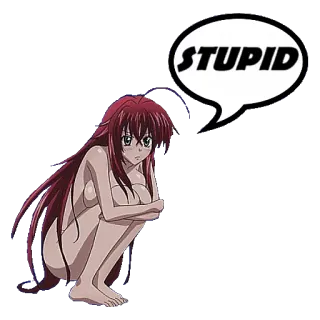 😫 STUPID anime, girl, naked, cartoon telegram sticker