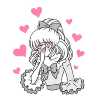 😍 anime, girl, hearts, love, cute telegram sticker