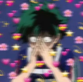 😻 Izuku Midoriya My Hero Academia Anime, Manga, Herzen, Sterne, Süß, Liebe, Fanart telegram sticker