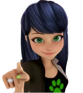 👈 Marinette Dupain-Cheng Miraculous: Tales of Ladybug & Cat Noir маринетт, леди баг, кот нуар, аниме, мультфильм telegram sticker
