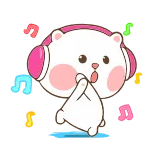 💃 bear, cute, music, headphones, dancing telegram sticker