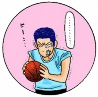 😠 ギー... basketball, anime, exhausted, sweat, cartoon telegram sticker