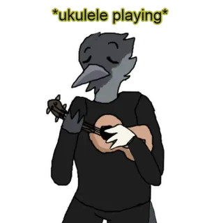 🎸 *ukulele playing* Ukulele, Uccello, Musica, Suonare, Cartone animato telegram sticker