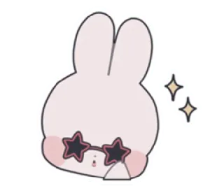 🎀 зайчик, милый, стикер, мультяшный зайчик, блестки telegram sticker