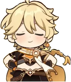 😊 Aether Genshin Impact 空 (Aether), 原神, ビデオゲーム, キャラクター, 金髪, 旅人 telegram sticker