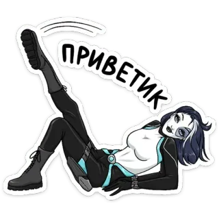 👋 Domino X-Men ПРИВЕТИК Dominó, Marvel, Saludo, Superhéroe, Cómic whatsapp sticker