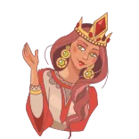 👋 Königin, königlich, Krone, Frau, Cartoon, Prinzessin telegram sticker