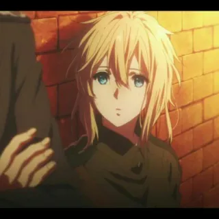 😐 Violet Evergarden anime, girl, portrait, illustration telegram sticker