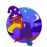 😴 Z сонный, ночь, птица, мультфильм, спящий, волшебник, zz telegram sticker